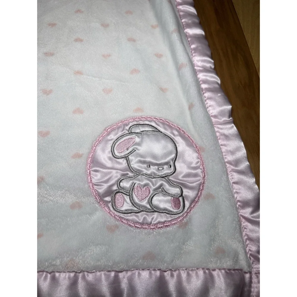 Nuby White Pink‎ Bunny Rabbit Security Blanket Lovey